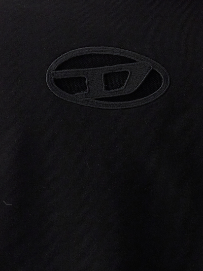 Shop Diesel F-slimmy Cropped Sweatshirt Black