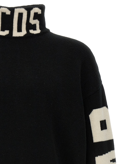 Shop Gcds Jacquard Logo Sweater Sweater, Cardigans White/black