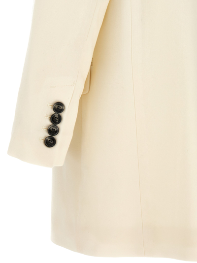 Shop Ami Alexandre Mattiussi Double-breasted Wool Blazer Jackets White