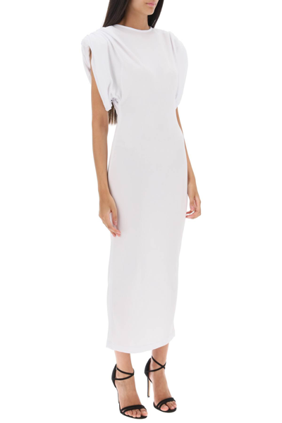 Shop Wardrobe.nyc Midi Sheath Dress With Structured Shoulders In White (white)