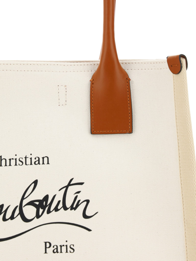 Shop Christian Louboutin Nastroloubi Shoulder Bag In Natural/cuoio/black
