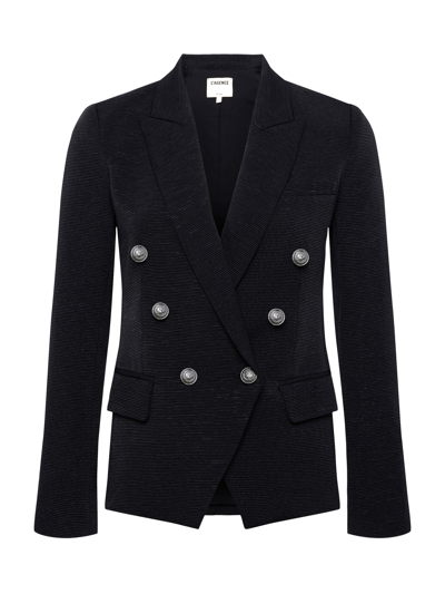 Shop L Agence Kenzie Blazer In Black/brushed Gunmetal