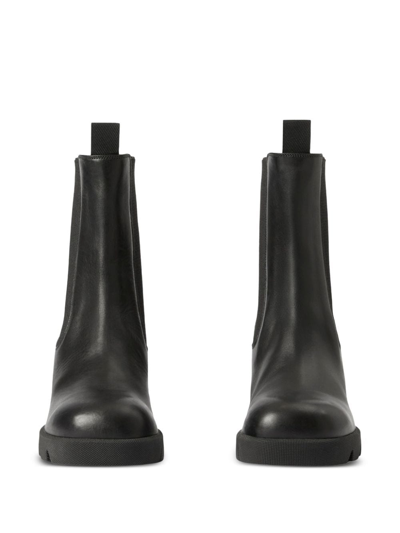 Burberry Stride 85 Leather Chelsea Heeled Boots In Black