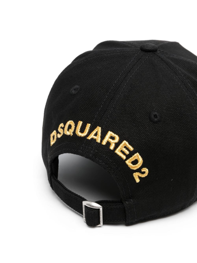 Dsquared2 24-7 Star Cotton Baseball Cap In Schwarz