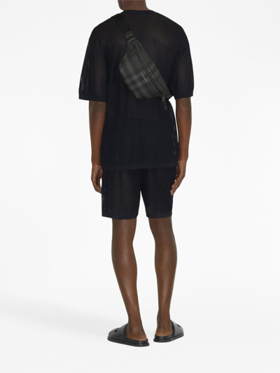 Burberry Cason Checked Belt Bag In Black