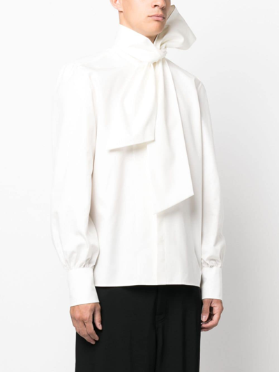 Shop Saint Laurent Oversized-collar Cotton Shirt In 9000 Whiite