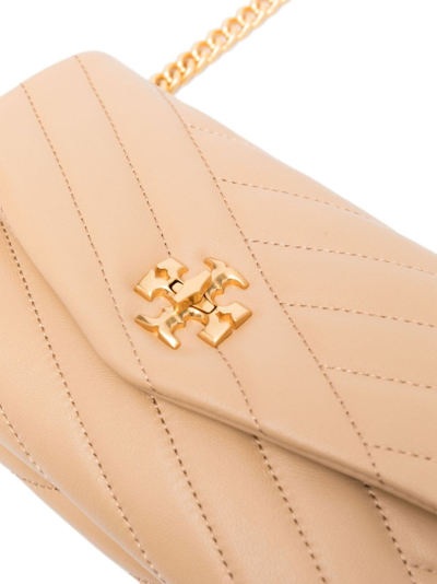 Shop Tory Burch Kira Quilted Leather Crossbody Bag In Nude