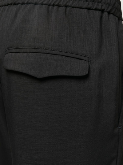 Shop Barena Venezia Elasticated-waistband Straight-leg Trousers In Schwarz