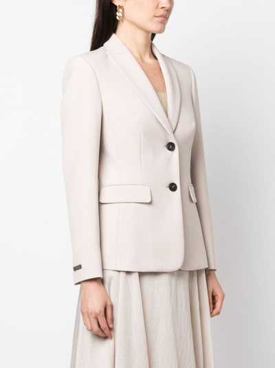 Shop Peserico Tailored Single-breasted Blazer In Nude