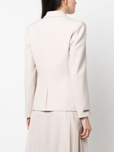Shop Peserico Tailored Single-breasted Blazer In Nude