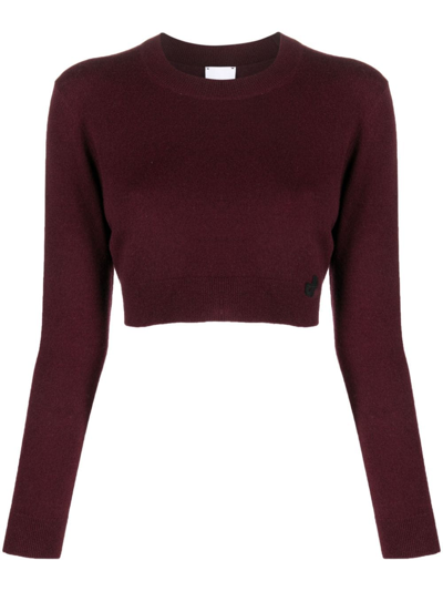 Patou Cropped Jumper In Sustainable Wool And Cashmere In Red
