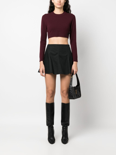 Patou Cropped Jumper In Sustainable Wool And Cashmere In Red