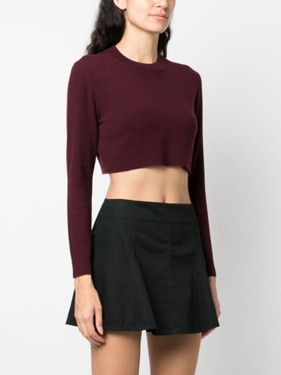 Patou Cropped Jumper In Sustainable Wool And Cashmere In Red
