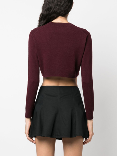 Patou Cropped Jumper In Sustainable Wool And Cashmere In Red