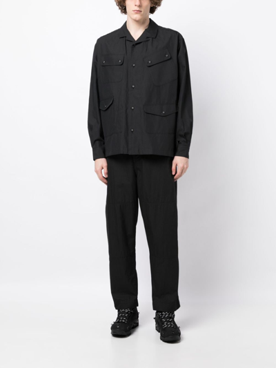 White Mountaineering Multi-pocket Shirt Jacket In Schwarz