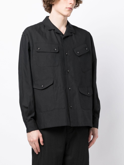 White Mountaineering Multi-pocket Shirt Jacket In Schwarz