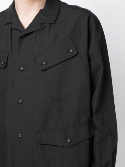White Mountaineering Multi-pocket Shirt Jacket In Schwarz