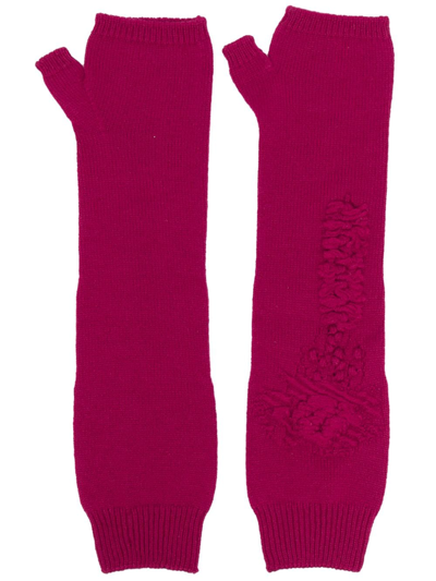 Shop Barrie Cashmere Fingerless Gloves In Rosa