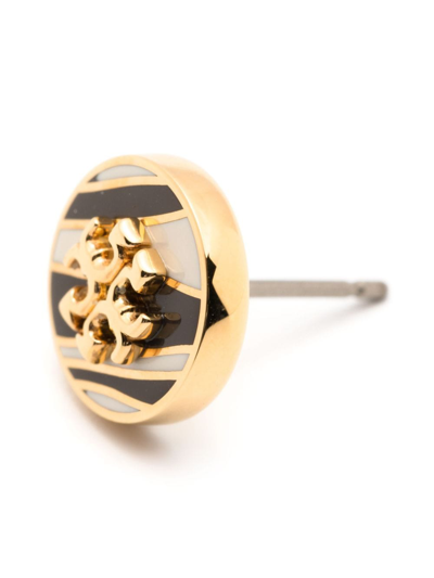 Shop Tory Burch Kira Zebra-motif Stud Earrings In Gold