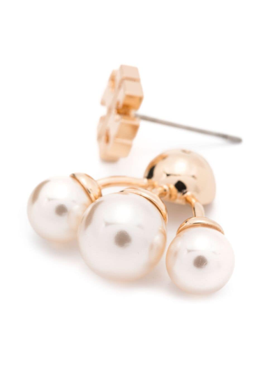 Shop Tory Burch Kira Post-back Pearl Earrings In Gold