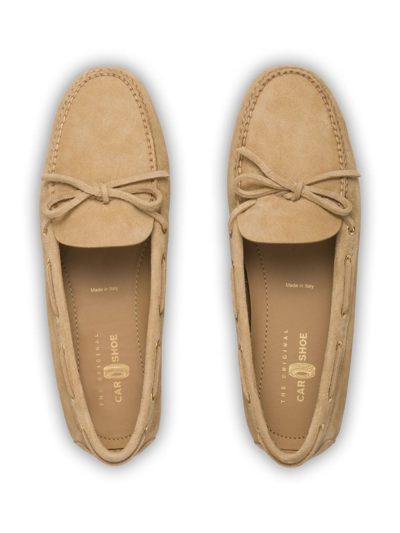 Shop Car Shoe Lux Driving Suede Loafers In Nude