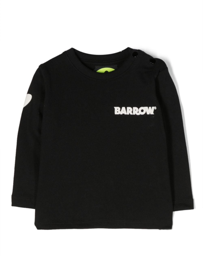 Shop Barrow Logo-print Cotton Sweatshirt In Schwarz