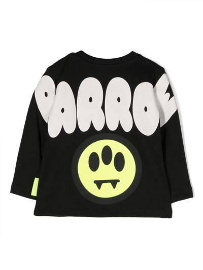 Shop Barrow Logo-print Cotton Sweatshirt In Schwarz