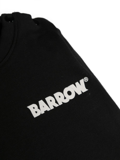 Shop Barrow Logo-print Cotton Sweatshirt In Schwarz