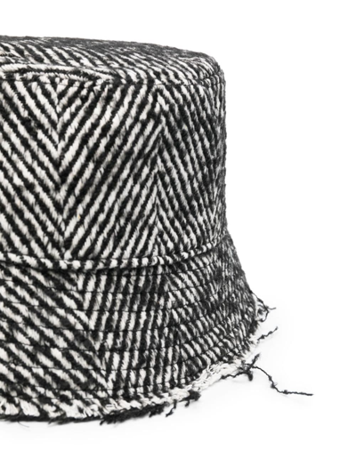 Shop Ruslan Baginskiy Herringbone-pattern Bucket Hat In Schwarz
