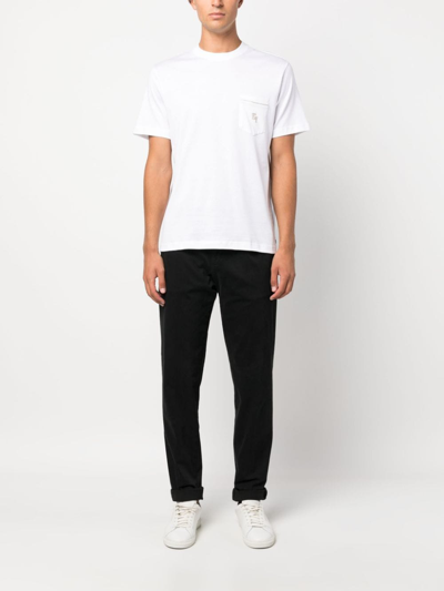 Shop Eleventy Crew-neck Cotton T-shirt In Weiss