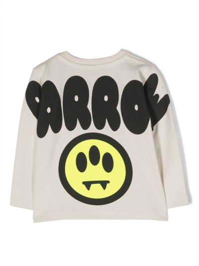 Barrow Logo-print Long-sleeved T-shirt In Nude