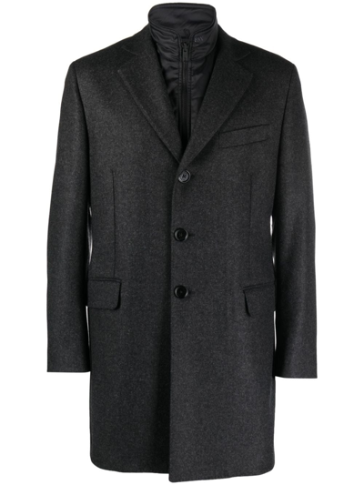 Shop Fay Easy Db Single-breasted Layered Coat In Grau