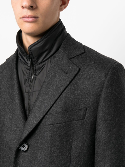 Fay Easy Db Single-breasted Layered Coat In Grau