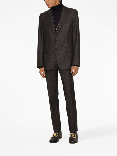 Dolce & Gabbana Men's Prince Of Wales Check Pattern Blazer In Grey