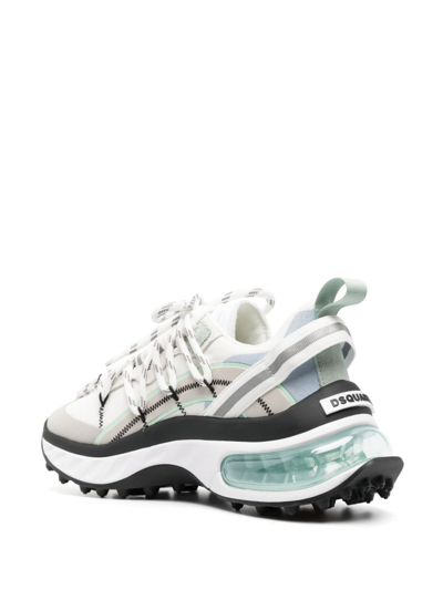 Shop Dsquared2 Multi-panel Lace-up Sneakers In Weiss