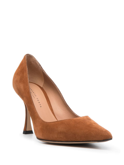 Roberto Festa Lory 80mm Pointed-toe Suede Pumps In Braun