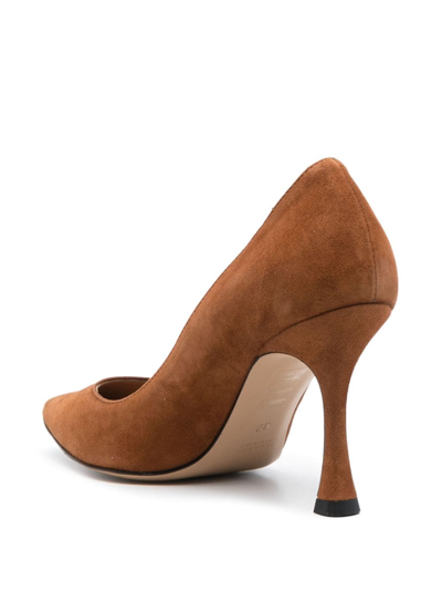 Roberto Festa Lory 80mm Pointed-toe Suede Pumps In Braun