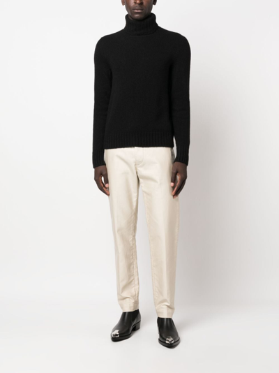 Shop Tom Ford Roll-neck Cashmere-silk Jumper In Schwarz