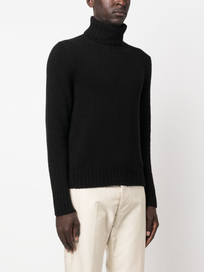 Shop Tom Ford Roll-neck Cashmere-silk Jumper In Schwarz