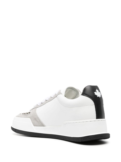 Shop Dsquared2 Patch-detail Lace-up Sneakers In Weiss