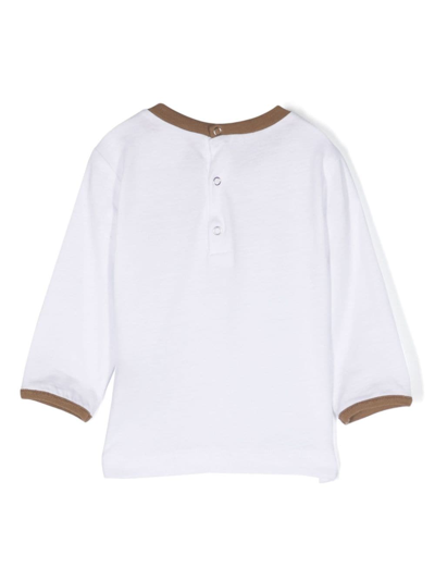 Douuod White T-shirt For Baby Girl With Logo In Weiss