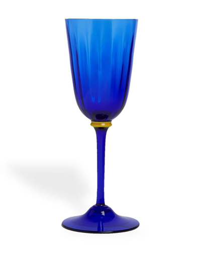 Shop La Doublej Rainbow Wine Glass (set Of Four) In Blau