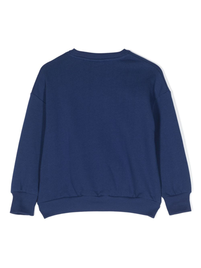 Mini Rodini Slogan-print Organic Cotton Sweatshirt In Blau