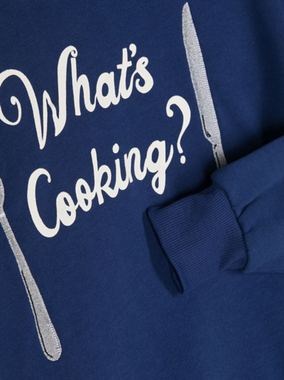 Mini Rodini Slogan-print Organic Cotton Sweatshirt In Blau