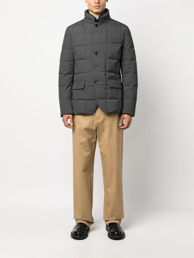 Shop Fay High-neck Quilted Padded Jacket In Grau