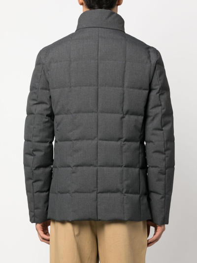Shop Fay High-neck Quilted Padded Jacket In Grau
