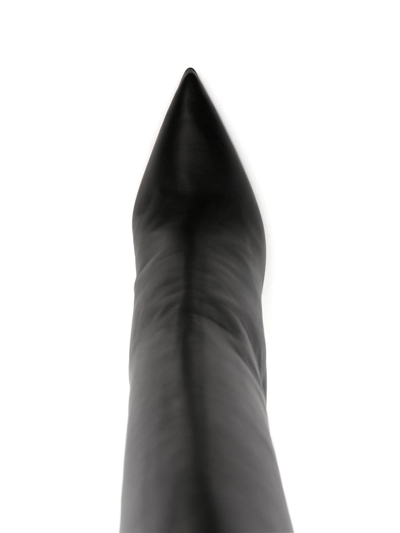 Shop Le Silla 120mm Pointed-toe Leather Boots In Schwarz