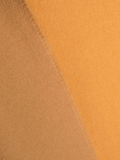 Maison Kitsuné Fox-patch Fringed Scarf In Nude