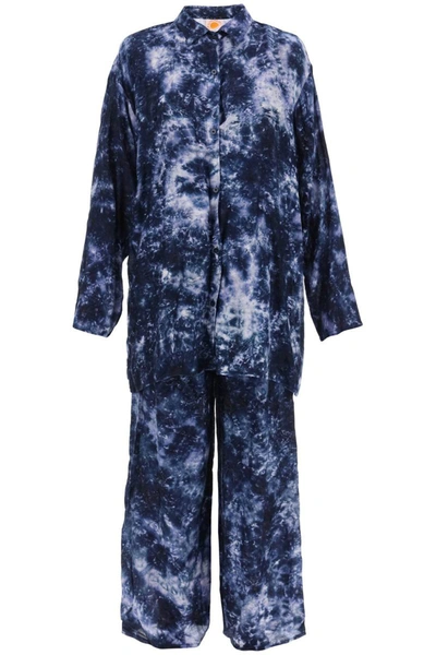 Shop Sun Chasers Cotton Shirt And Pants Set In Blue