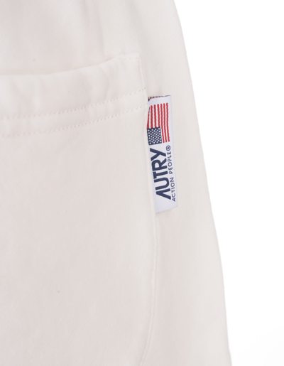 Shop Autry White Sporty Shorts With Logo In Bianco